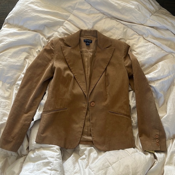 Ann Taylor Corduroy Tan Blazer Jacket Size 4 - Picture 3 of 5